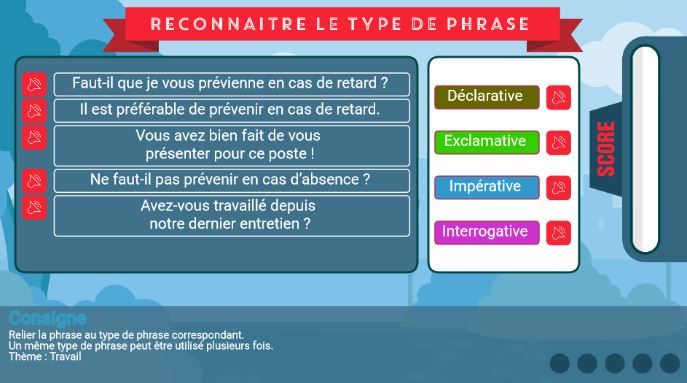 reconaitre le type de phrase